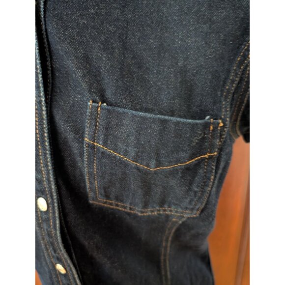 Tommy Hilfiger Y2K Denim Snap-Up Dress Size 8 With Short Sleeves & Chest Pocket - Picture 6 of 11